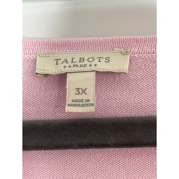 Talbots Plus Women's V-Neck 100% Cotton Lightweight Sweater Pink Size 3X - Picture 5 of 9